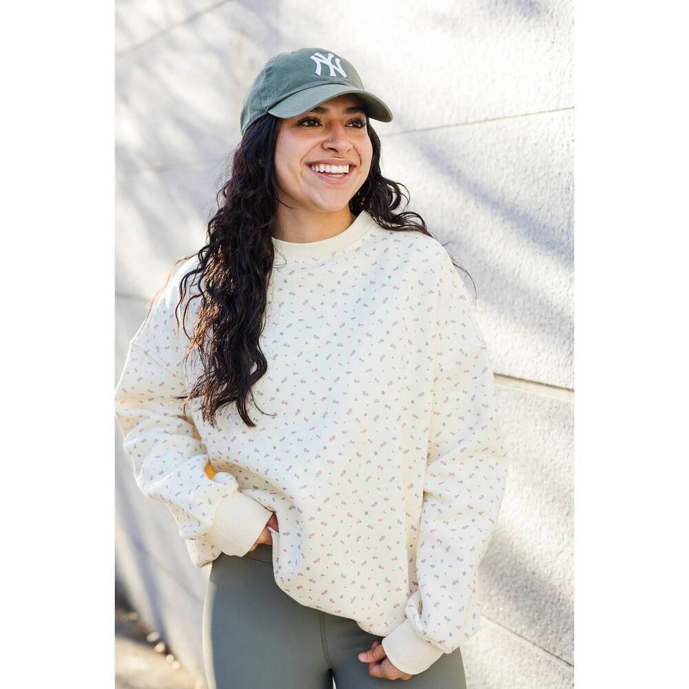 NEW SUNKISSED COCONUT sunkissed floral print sweatshirt in cream